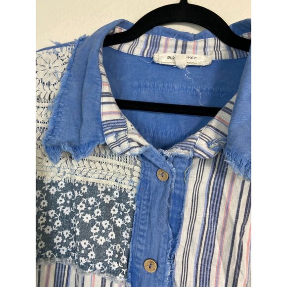 Bluevelvet Patchwork Poncho Top size M/ L Artsy Hippie Lagenlook Boho Peasant - Picture 14 of 16